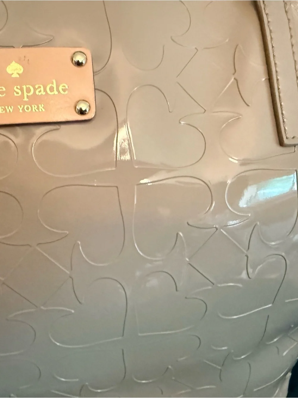 kate spade Patent Embossed Pale grey Tote